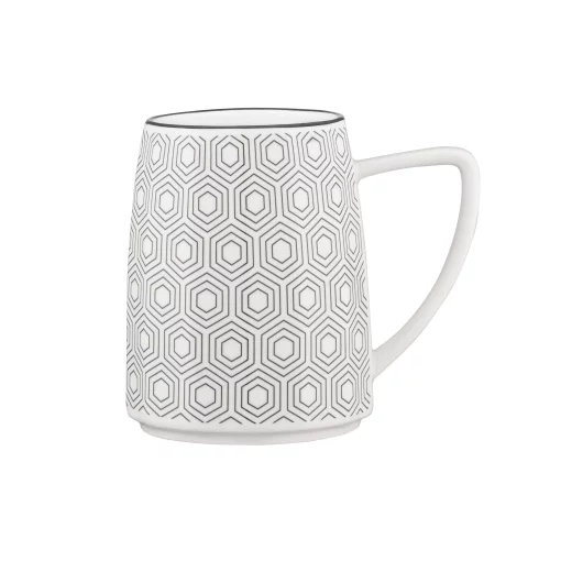 Чашка Ardesto Lamberto, 360мл, порцеляна, біло-сірий