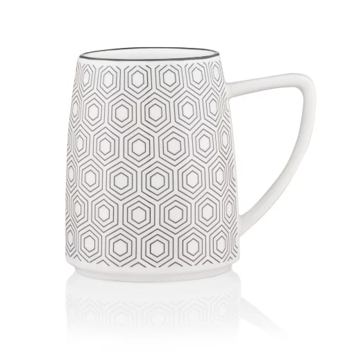 Чашка Ardesto Lamberto, 360мл, порцеляна, біло-сірий