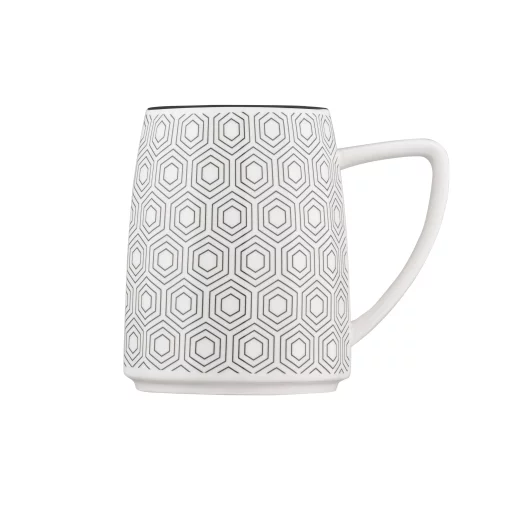 Чашка Ardesto Lamberto, 360мл, порцеляна, біло-сірий