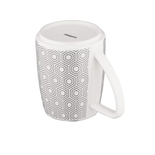 Чашка Ardesto Lamberto, 360мл, порцеляна, біло-сірий