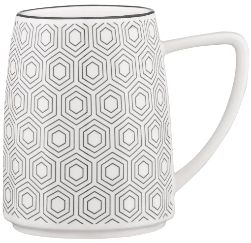 Чашка Ardesto Lamberto, 360мл, порцеляна, біло-сірий