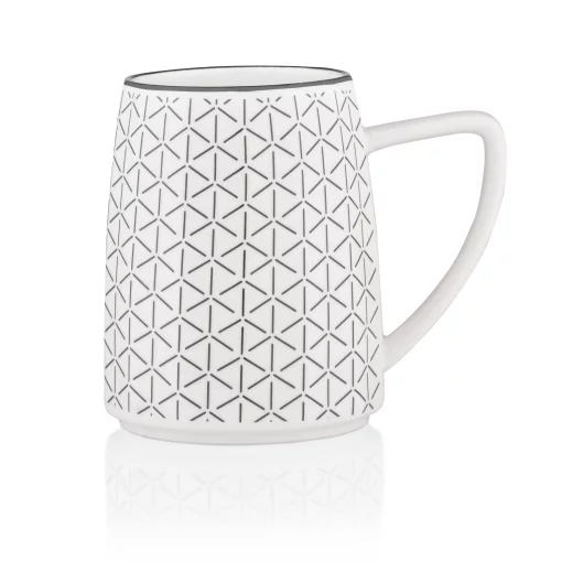 Чашка Ardesto Lamberto, 360мл, порцеляна, біло-сірий