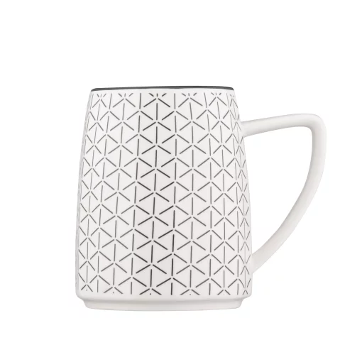 Чашка Ardesto Lamberto, 360мл, порцеляна, біло-сірий