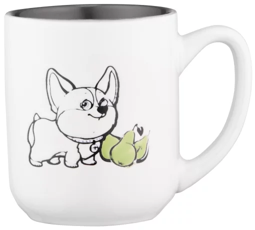 Чашка Ardesto Corgi, 380мл, кераміка, біло-сірий