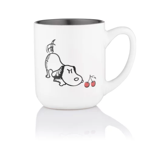 Чашка Ardesto Dog, 380мл, кераміка, біло-сірий