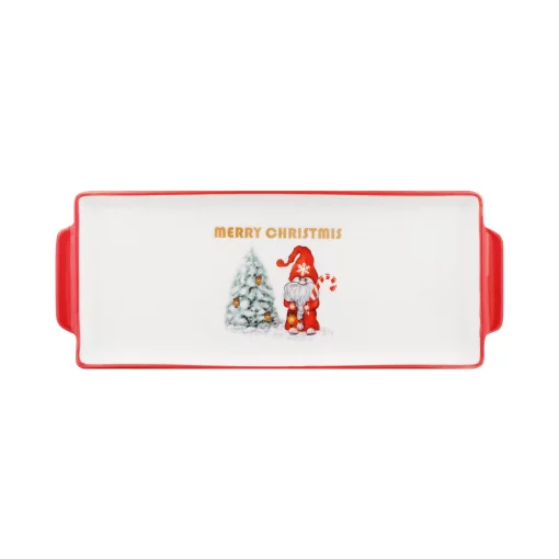 Блюдо Ardesto Christmas Gnomes, 30х12см, порцеляна, прямокутна