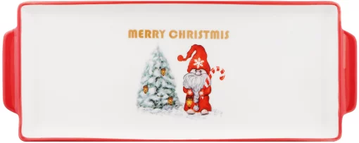 Блюдо Ardesto Christmas Gnomes, 30х12см, порцеляна, прямокутна