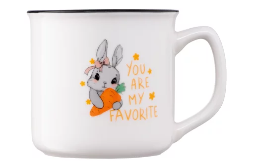 Чашка Ardesto Cute rabbit, 320мл, порцеляна, білий