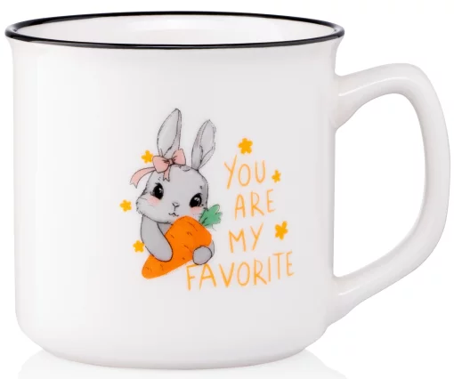 Чашка Ardesto Cute rabbit, 320мл, порцеляна, білий