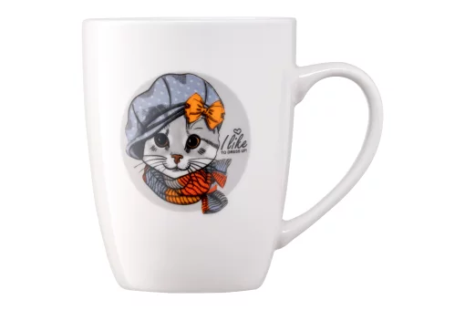 Чашка Ardesto Lovely cat, 320мл, порцеляна, білий