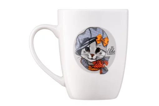 Чашка Ardesto Lovely cat, 320мл, порцеляна, білий