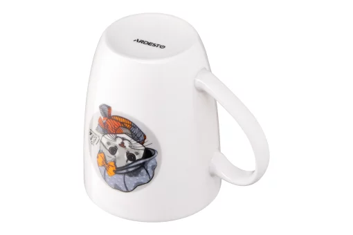 Чашка Ardesto Lovely cat, 320мл, порцеляна, білий