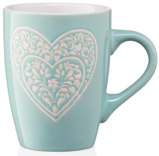 Чашка Ardesto Heart, 330мл, кераміка, блакитний