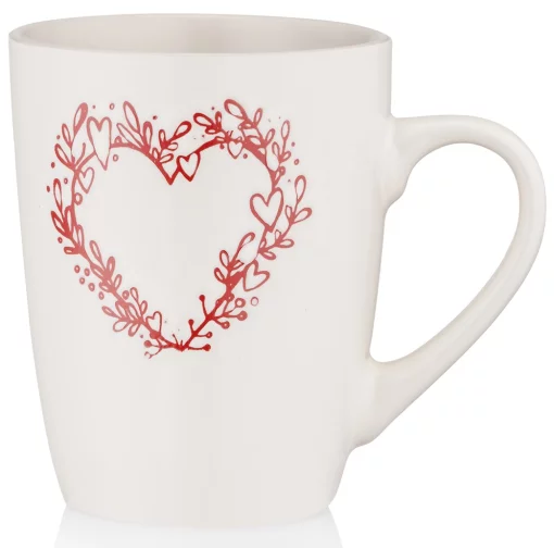 Чашка Ardesto Heart, 320мл, кераміка, білий