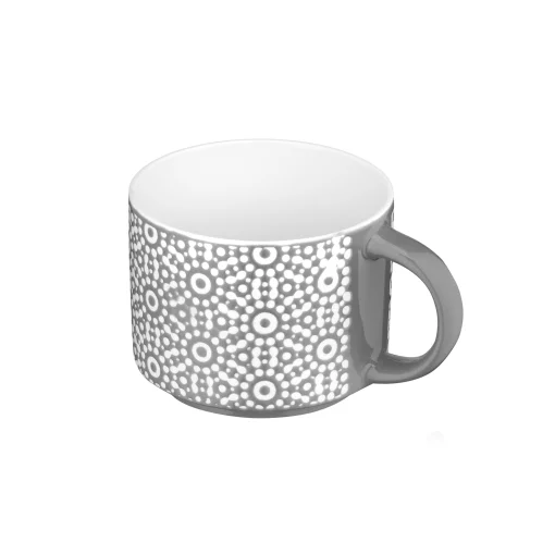 Чашка Ardesto Weaving G, 330мл, порцеляна, біло-чорний