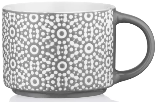 Чашка Ardesto Weaving G, 330мл, порцеляна, біло-чорний