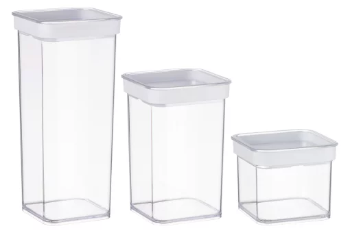 Набір контейнерів для зберігання продуктів Ardesto Fresh, 3шт, пластик, білий