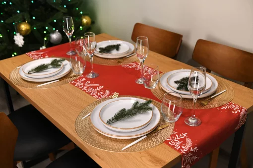 Ранер Ardesto Christmas Happy Holidays, 40х140см, 90% поліестер, 10% бавовна, червоний