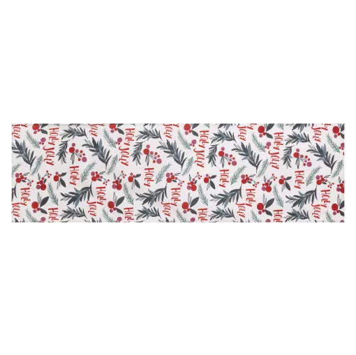Ранер Ardesto Christmas Happy Holidays 40х140см, 90% поліестер, 10% бавовна, білий гостролист