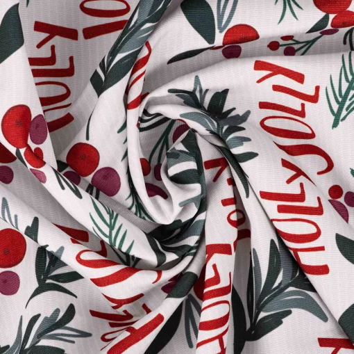Ранер Ardesto Christmas Happy Holidays 40х140см, 90% поліестер, 10% бавовна, білий гостролист