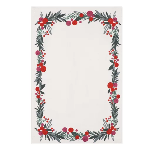 Серветка сервірувальна Ardesto Christmas Happy Holidays 30х45см, 90% поліестер, 10% бавовна, білий віночок