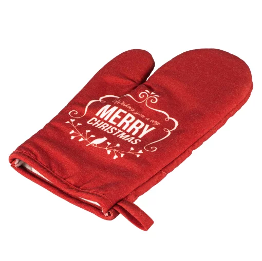 Набір прихваток для кухні Ardesto Christmas Happy Holidays 17х28см, 20х20см, 90% поліестер, 10% бавовна, червоний