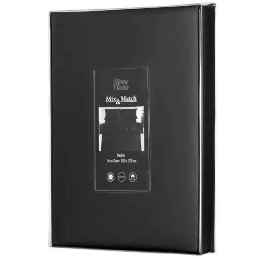 Підковдра Ardesto Mix&Match Premium, 200х220см, 100% бавовна, сатин, чорний