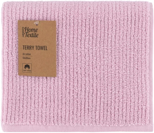 Рушник махровий Ardesto Air, 50х90см, 100% бавовна, рожевий