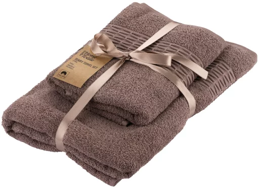 Набір рушників махрових Ardesto Lotus, 50х90см, 70х140см, 2шт, 100% бавовна, коричневий світлий