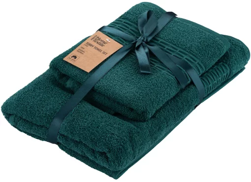 Набір рушників махрових Ardesto Lotus, 50х90см, 70х140см, 2шт, 100% бавовна, зелений темний