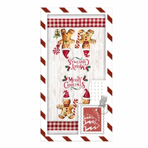 Подарунковий набір рушничків в коробці Ardesto Christmas Gingerbread 38х63см, 2шт, 100% бавовна, червоний