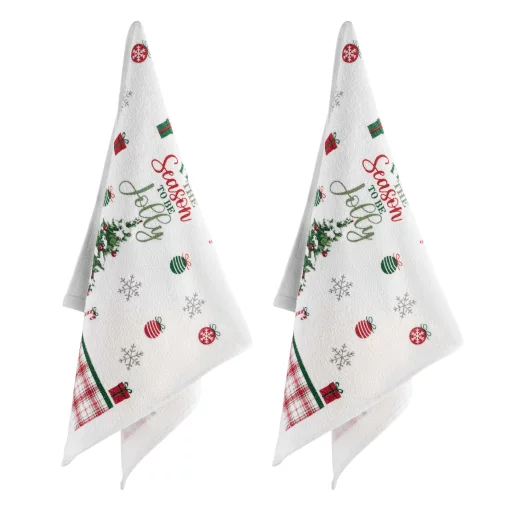 Подарунковий набір рушничків в коробці Ardesto Christmas Tree 38х63см, 2шт, 100% бавовна, зелений