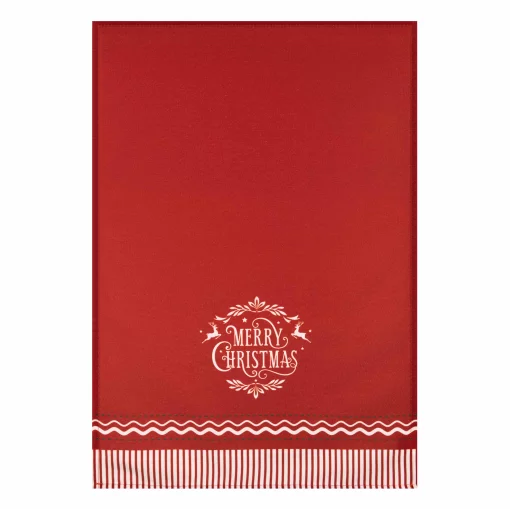 Рушничок для кухні Ardesto Christmas Happy Holidays 45х65см, 90% поліестер, 10% бавовна, червоний