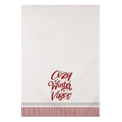 Рушничок для кухні Ardesto Christmas Happy Holidays 45х65см, 90% поліестер, 10% бавовна, білий