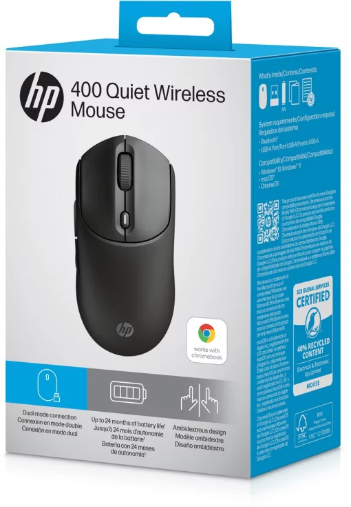 Миша HP 400 Quiet, WL/BT, чорний