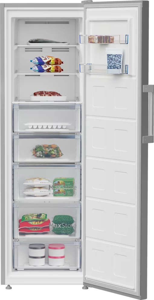 Морозильна камера Beko, 187x60x71, 286л, 1дв., A+, NF, нержавіюча сталь