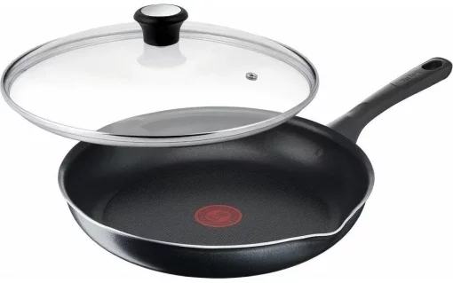Сковорода з кришкою Tefal Day by Day, 20см, з кришкою, алюміній, бакеліт, скло, чорний
