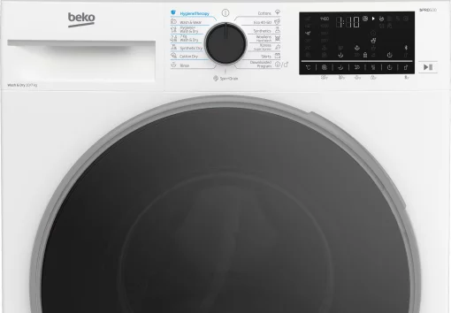 Прально-сушильна машина Beko фронтальна, 10(7)кг, 1400, А, 60см, дисплей, інвертор, пара, HomeWhiz, білий