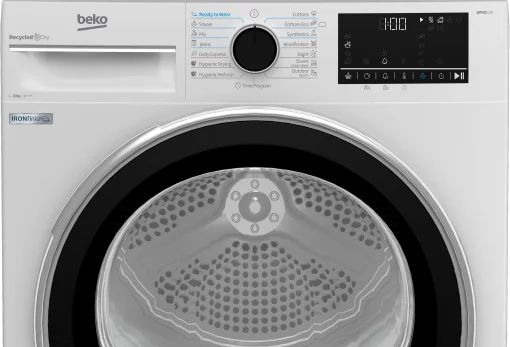 Сушильна машина Beko тепловий насос, 8кг, A+++, 60см, дисплей, підсвітка барабану, білий