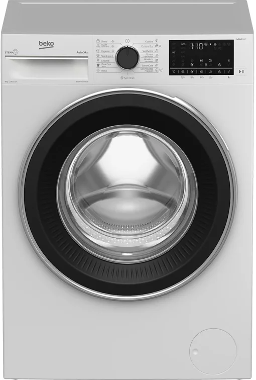 Пральна машина Beko фронтальна, 8кг, 1400, A+++, 55см, дисплей, пар, інвертор, AutoDose, білий
