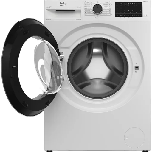 Пральна машина Beko фронтальна, 8кг, 1400, A+++, 55см, дисплей, пар, інвертор, AutoDose, білий