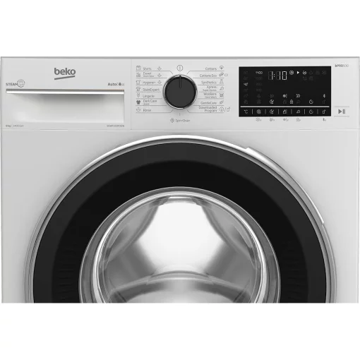 Пральна машина Beko фронтальна, 8кг, 1400, A+++, 55см, дисплей, пар, інвертор, AutoDose, білий
