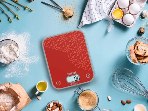 Ваги Tefal кухонні Optiss, 5кг, AAAx2 в комплекті, скло, червоний