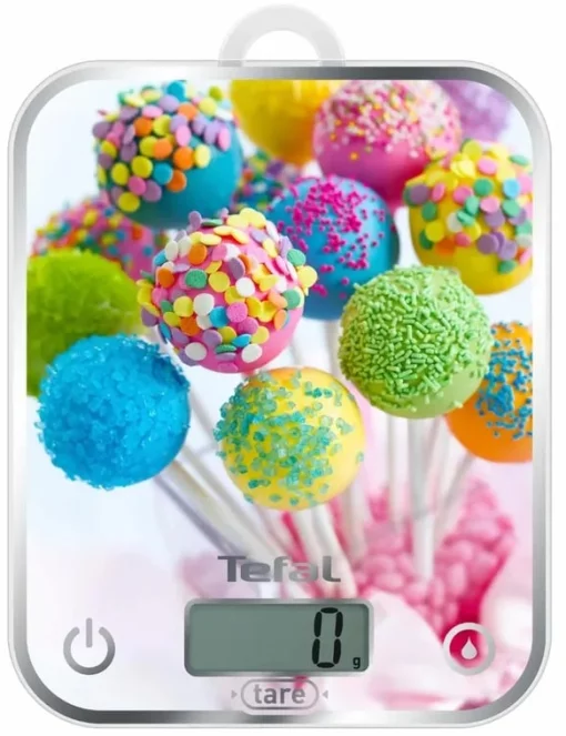 Ваги Tefal кухонні Optiss Cake, 5кг, AAAx2 в комплекті, скло, різнокольоровий