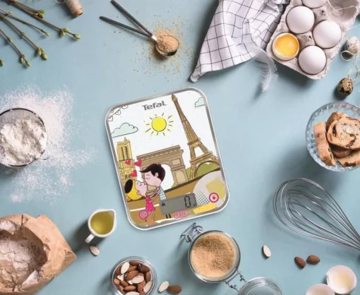 Ваги Tefal кухонні Optiss Decor, 5кг, AAAx2 в комплекті, скло, різнокольоровий