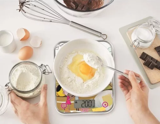 Ваги Tefal кухонні Optiss Decor, 5кг, AAAx2 в комплекті, скло, різнокольоровий