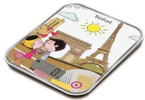 Ваги Tefal кухонні Optiss Decor, 5кг, AAAx2 в комплекті, скло, різнокольоровий