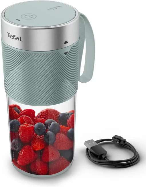 Блендер Tefal Lightmix портативний для смузі, чаша-300мл, USB, тритан, зелений