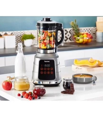 Блендер Tefal стаціонарний Ultrablend Vacuum Boost 1300Вт, чаша-2500мл, вакуумний, доп чаша 1400, сріблясто-чорний