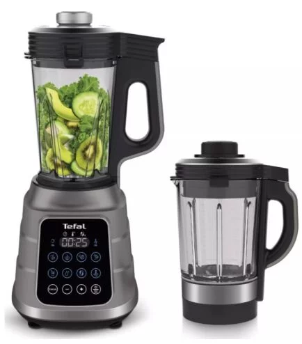 Блендер Tefal стаціонарний Ultrablend Vacuum Boost 1300Вт, чаша-2500мл, вакуумний, доп чаша 1400, сріблясто-чорний